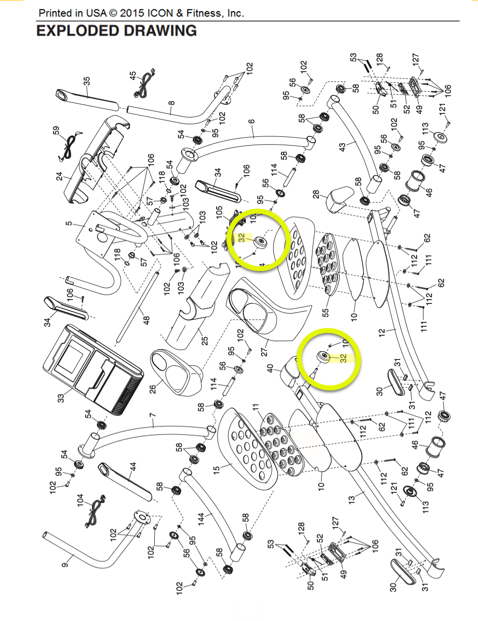 reebok elliptical parts